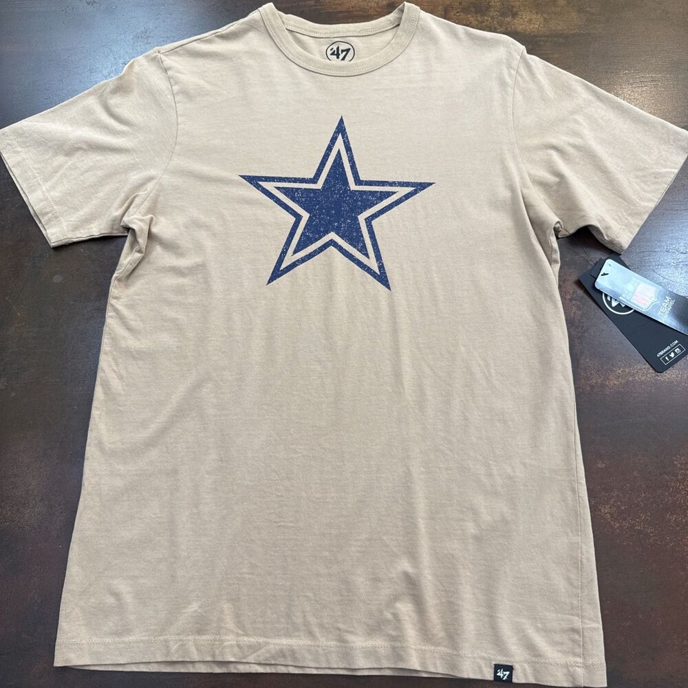 Dallas Cowboys Logo T-Shirt Size Small Dusted Khaki Sportswear NFL Football